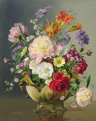 AB/242 Virágdíszítés porcelán tálban