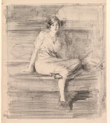 Fiatal hölgy ülő cím nélkül, 1914.
