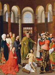 Resurrection de Lazare – Lázár feltámasztása par Albert van Ouwater (kb. 1415-kb. 1475), kb. 1455 – Olaj, fa