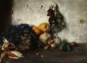 Zöldségcsendélet a fal mellett, 1890