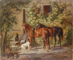 Lovak a tornácon, 1843.