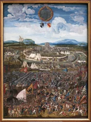 Sándor csata. III. macedón Sándor győzelme (Kr. e. 356-323) Dárius III Kodomán (i.e. 380-330 körül), a perzsák királya, Issos (a mai Iskenderun közelében, Törökország) felett i.e. 333-ban. Albrecht Altdorfer festménye (1480-153