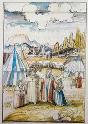 A leendő I. Maximilián császár apja, III. Friedrich vezetésével Neussban találkozik menyasszonyával, Burgundi Máriával ...