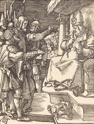 Krisztus Kajafás előtt, valószínűleg c. 15091510.