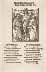 Krisztus a kereszten Szűz és Szent János között, első két lap, 1510.