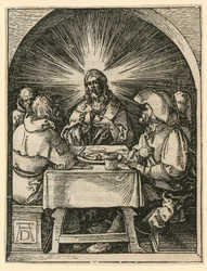 Krisztus Emmauszban, a „Kis fametszetes passió” 33. lapja