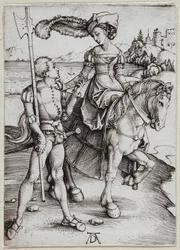 A lovon ülő hölgy és a landsknecht