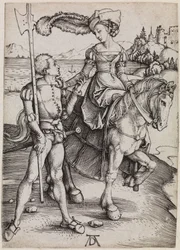 A lovon ülő kisasszony és a landsknecht