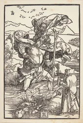 Szent Kristóf a vadonban madárrepüléssel