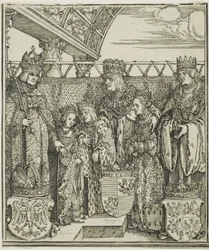 A kongresszus és a kettős eljegyzés Bécsben, I. Maximilian diadalívéből