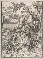 A Szent Család három nyúllal, kb. 1497-98.