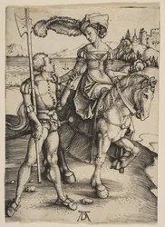 A Lady on Horseback és a Lansquenet, kb. 1497.