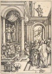 A Szűz bemutatása a templomban, A Szűz élete című filmből, kb. 1503.