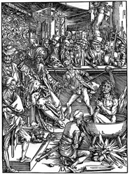 Szent János evangélista kínzása, 1498, 1936