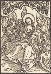 A Krisztus-gyermeket ápoló szűz négy angyallal, c. 1500.
