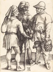 Három paraszt beszélgetésben, c. 1497.