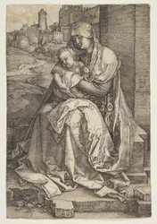 Szűz és gyermek a fal mellett ülve, 1514.