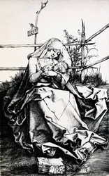 Madonna és gyermek a kerítésben (metszet rézre)