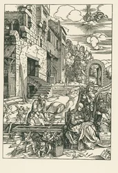 Pihenés az egyiptomi menekülésen, 1502 körül (fametszet)