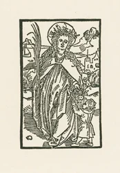 Szent Dorothea. Illusztráció a Hortulus Anime-hoz. Nyomtatta Michael Furter, Bázel
