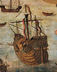 Spanyol Caravel (részlet a Virgin of the Navigators-ból)