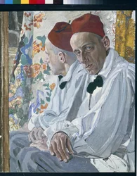 Vsevolod Meyerhold (1874-1940) műsorproducer portréja. Alexander Golovin (Alexander Golovin) (1863-1930) munkája, tempera panelen