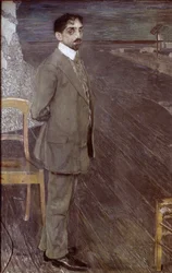 Mihail Kuzmin portréja, 1910 (tempera és pasztell, vászon)