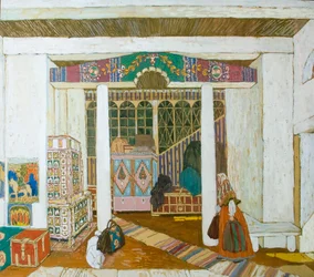 Színpadterv Alekszandr Osztrovszkij A vihar című darabjához, 1916.