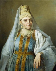 Marfa Venetsianova portréja jelmezben, Alekszej Venetsianov (1780-1847), 1828 körül.