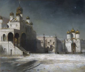 A Katedrális tér a moszkvai Kremlben éjjel, 1878