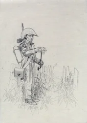 Első Birodalom (1804-1814 vagy 1815): a napóleoni hadsereg katonája, katona gyalogos vadász (infantryhunter). Alessandro Lonati rajza