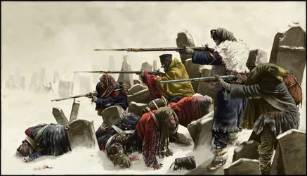 Francia visszavonulás Oroszországban, temetőben, 1812 tél, 2024