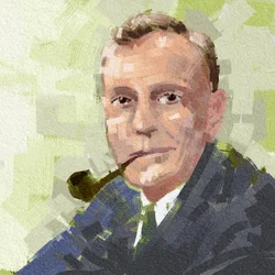 Edwin Hubble csillagász portréja, 2023 (illusztráció)