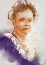 Gertrude gyógyszerész portréja. Elion, 2023 (illusztráció)