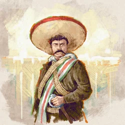Pancho Villa mexikói forradalmár portréja, 2023 (illusztráció)