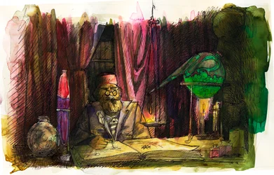 Nicolas Flamel (1330-1418) francia alkimista portréja. 2012
