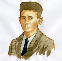 Franz Kafka (1883-1924) prágai író portréja (Franz Kafka német nyelvű regényíró portréja)