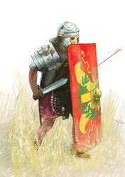 Római legionárius - Római ókor: római legionárius ábrázolása - Alessandro Lonati rajza