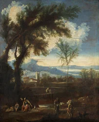 Táj figurákkal, 1710-40 körül (olaj, vászon)