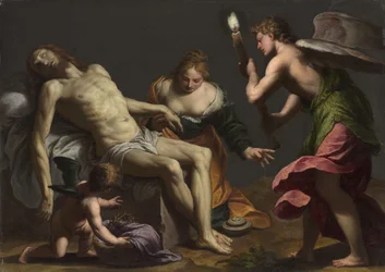 Siralom Krisztus teste fölött, 1645-50 körül (olaj, faragott kő)