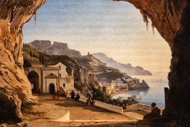 A Capichins barlangja Amalfiban, 1850 körül (olaj, vászon)