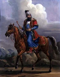 Egy keleti harcos (olaj a fémen)