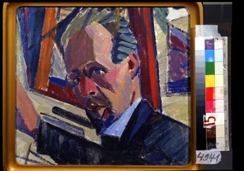 Önarckép. Alekszandr Konstantinovics Bogomazov (1880-1930) festménye. Olaj, vászon, 30,5 x 33 cm