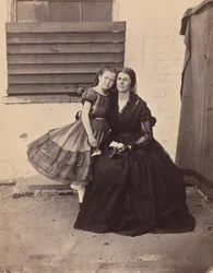 Mrs. Greenhow és lánya, bebörtönözték az Old Capitoliumban, Washingtonban, 1862.