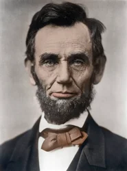 Abraham Lincoln (1809-1865), az Amerikai Egyesült Államok 16. elnökének portréja. Fénykép