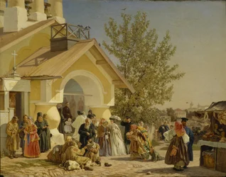 Egy pszkovi templomból kilépve, 1864