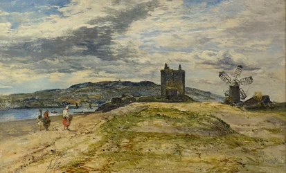 Broughty kastély, 1860 körül (olaj, tábla)