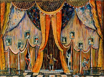 A „Dorothea” opera függönyének terve, T. Hrenyikov, 1983.