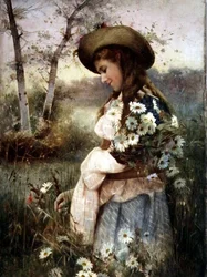 Marguerite gyűjtése (akvarell)