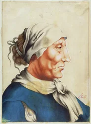Egy öregember feje, Horace Walpole (1717-97) "Anekdoták az angliai festészetről" című, 1765-ben megjelent művéből.